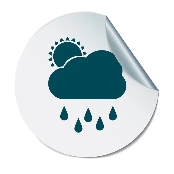 Sun behind cloud with rain — Stock Vector