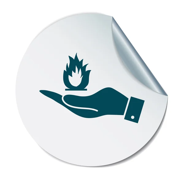 Hand som håller brand tecken. — Stock vektor