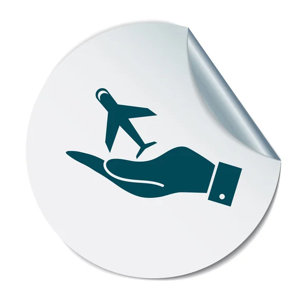 Hand hält Flugzeug-Symbol — Stockvektor