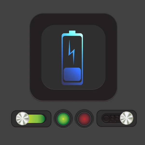 Icône de batterie déchargée — Image vectorielle