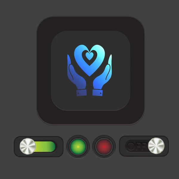 Ruka držící ikonu srdce — Stockový vektor
