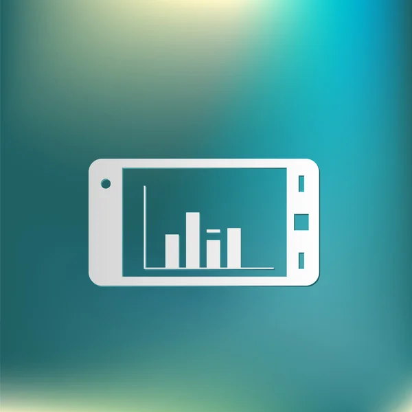 Smartphone z ikona diagramu — Wektor stockowy