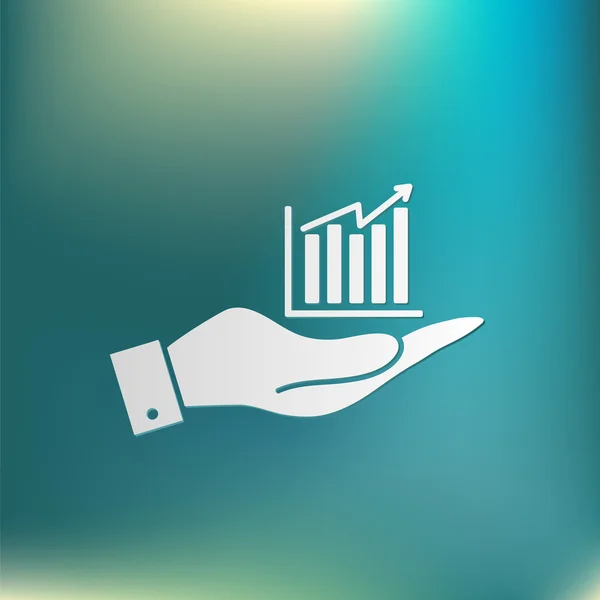 Figura de diagrama gráfico de mão segurando — Vetor de Stock