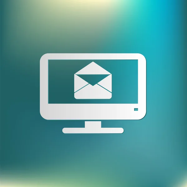 Monitor, sobre de carta, icono de correo — Vector de stock