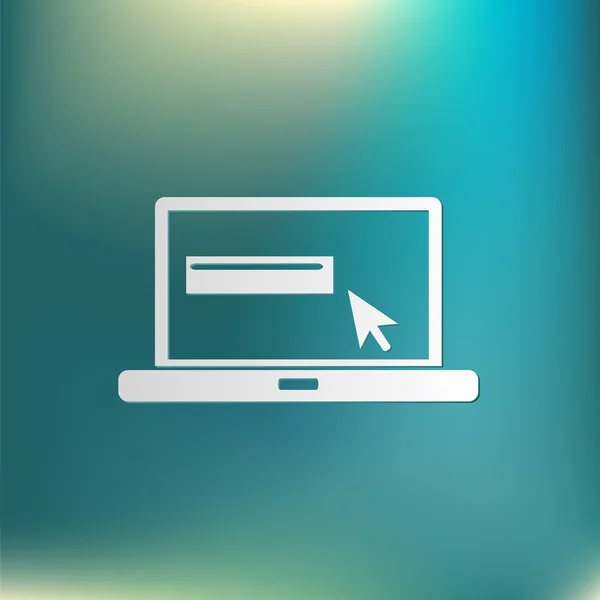 Laptop med symbolen web pil — Stock vektor