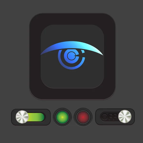 Ojo icono botón — Vector de stock