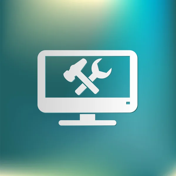Monitor, icono de configuración de símbolo — Archivo Imágenes Vectoriales