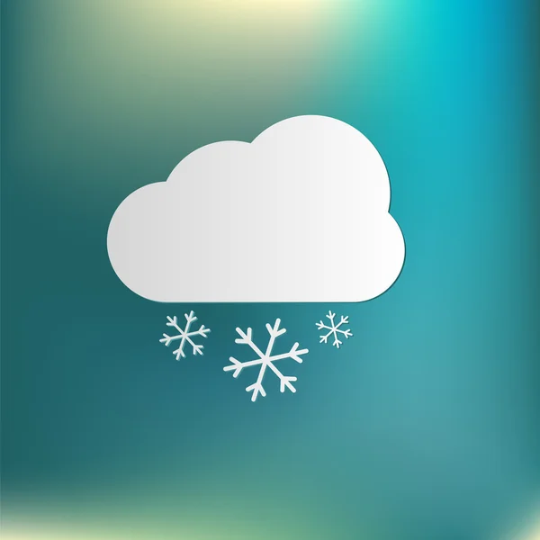 Icône météo, neige nuageuse — Image vectorielle