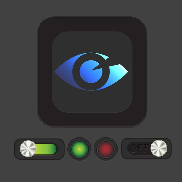 Botão ícone do olho —  Vetores de Stock