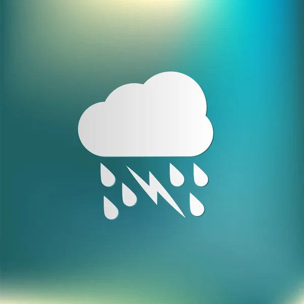 Icône météo, pluie nuageuse — Image vectorielle