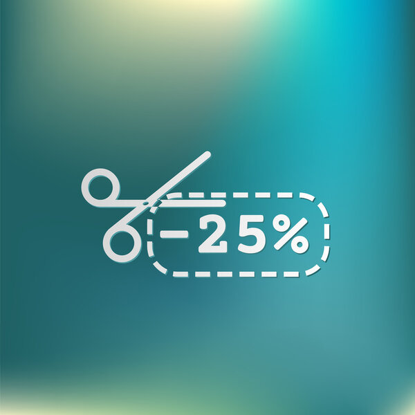 Discount coupon with scissors