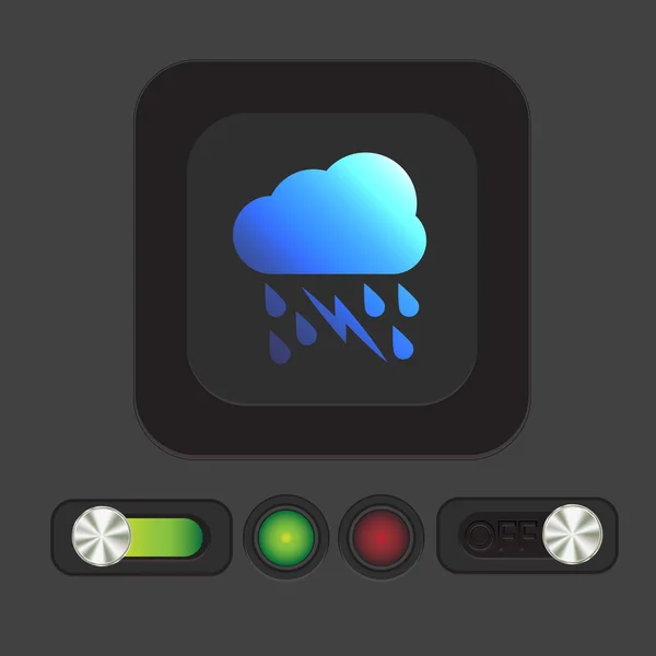 Weather icon, cloud rain — Stock Vector