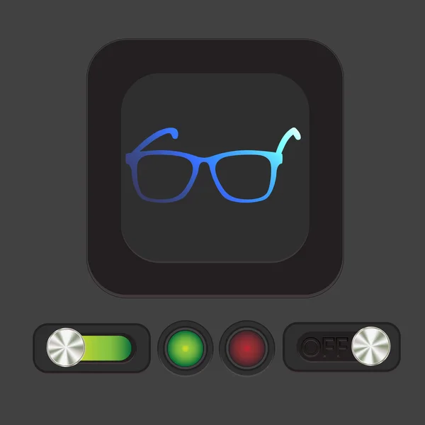 Brýle ikony tlačítko — Stockový vektor