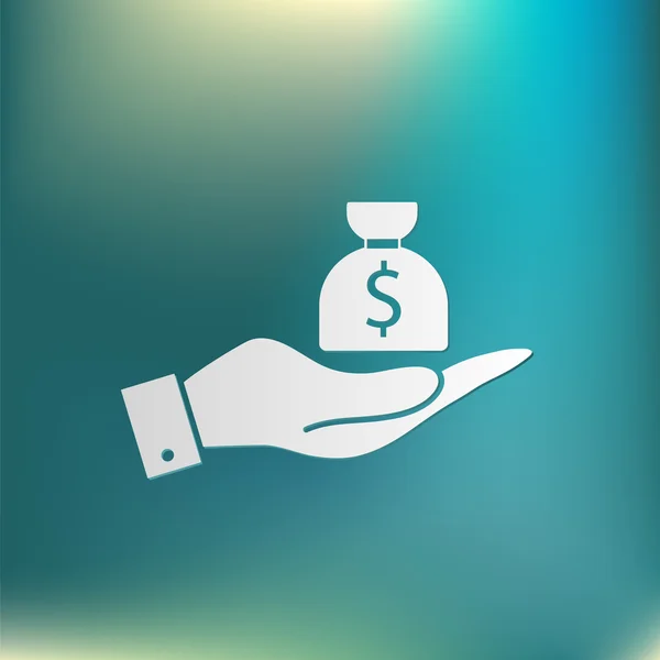 Hands holding bag of money — Stock Vector