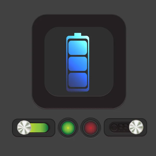 Opgeladen batterijpictogram — Stockvector