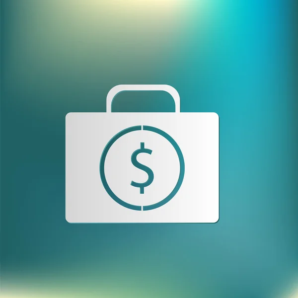Koffer mit Geld-Symbol — Stockvektor