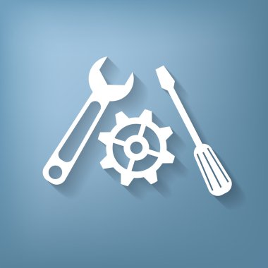 tornavida, karikatür ve İngiliz anahtarı simgesini