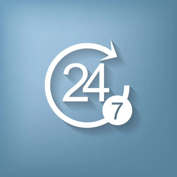 Zeichen 24 7 Symbol — Stockvektor