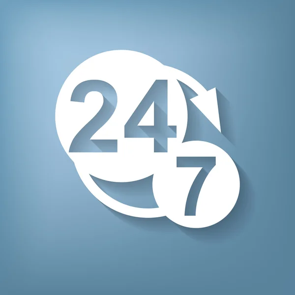 Ikona 24 7 znaków — Wektor stockowy