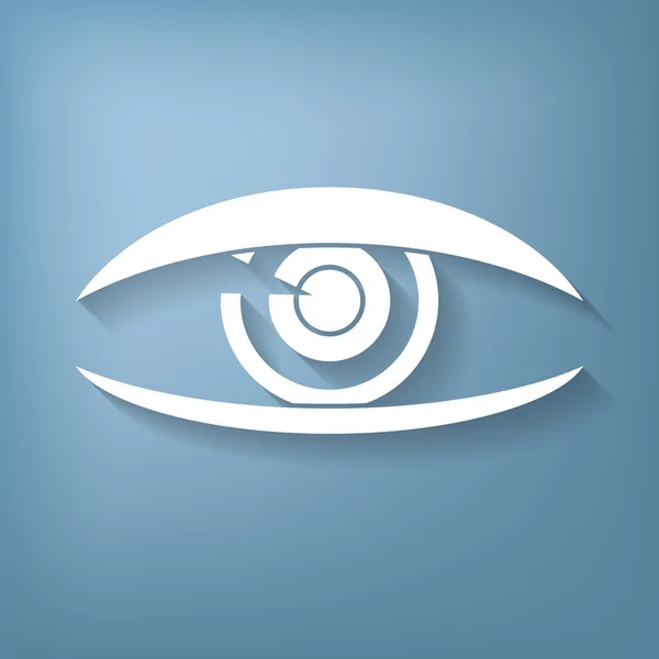 Значок глаза на голубом — стоковый вектор