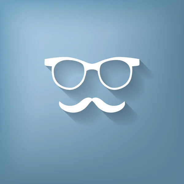 Icono de bigote y gafas — Archivo Imágenes Vectoriales