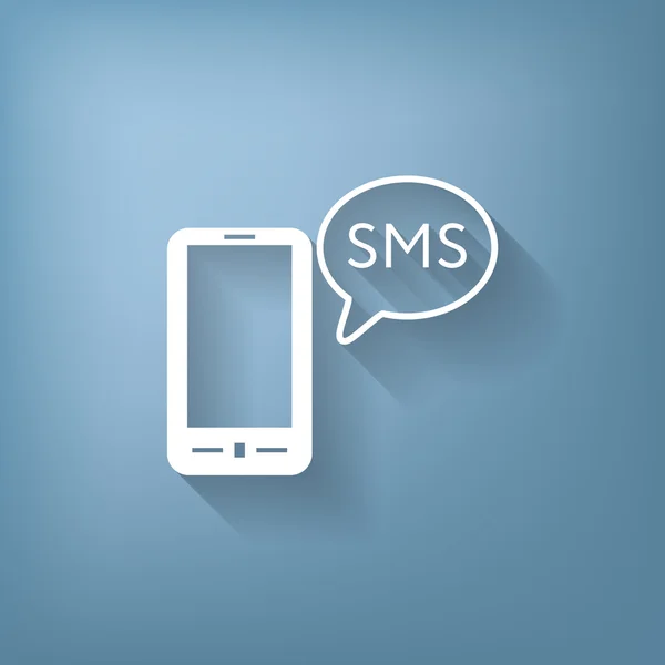 Smartphone z chmura dialogu sms — Wektor stockowy