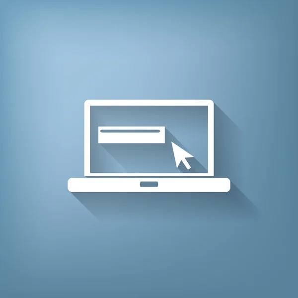 Laptop con símbolo flecha web — Archivo Imágenes Vectoriales