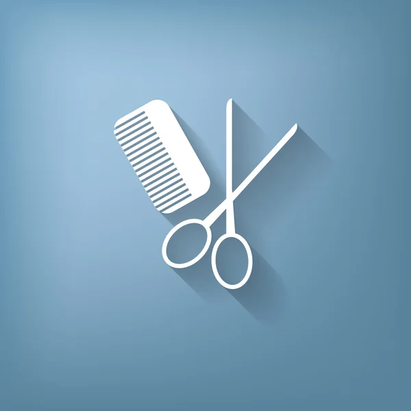 Pente, tesoura. barbearia — Vetor de Stock