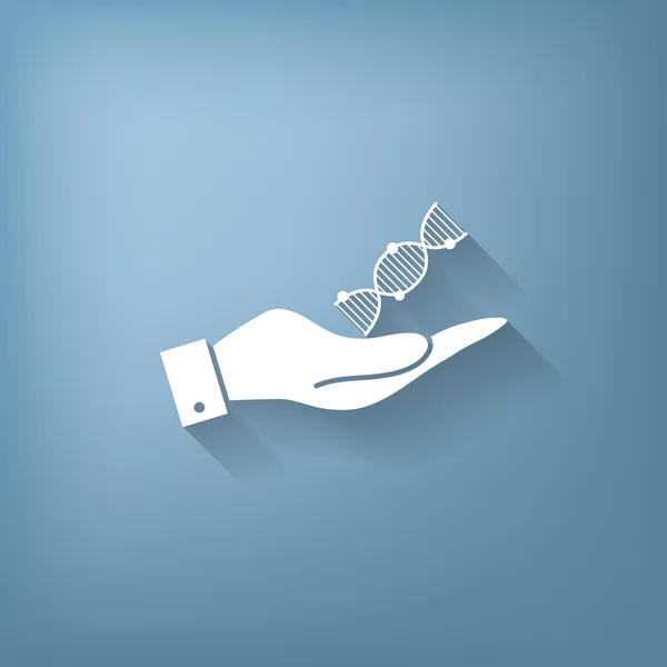 Main tenant une hélice ADN — Image vectorielle