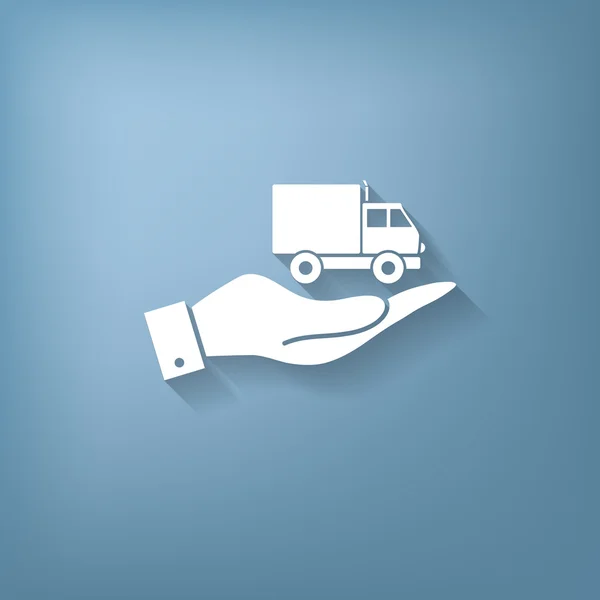 Hand holding a Truck — Stock Vector