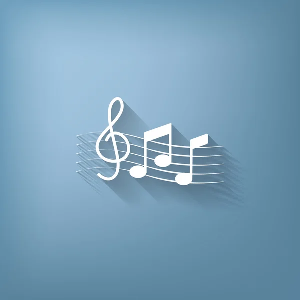 Notas musicales y clave de agudos — Vector de stock