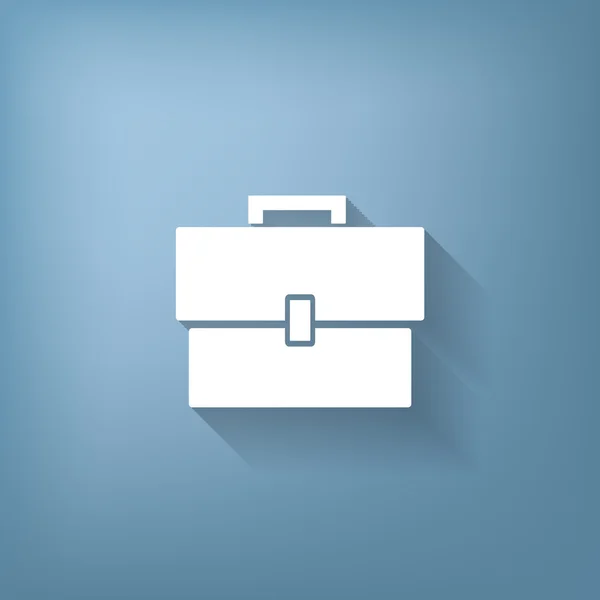 Briefcase symbole sur bleu — Image vectorielle