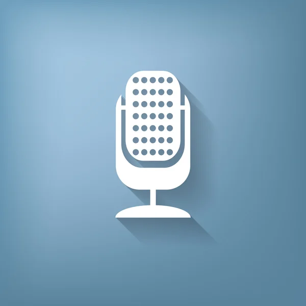 Sinal de microfone em azul — Vetor de Stock