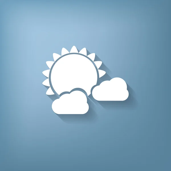 Icono del tiempo, sol detrás de la nube — Vector de stock