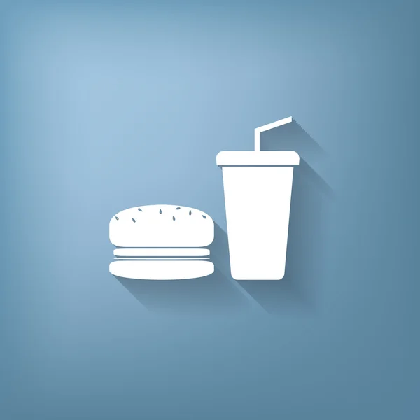 Burger och papper cup — Stock vektor