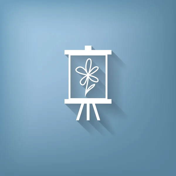 Easel with picture. Icon painting — Stock Vector