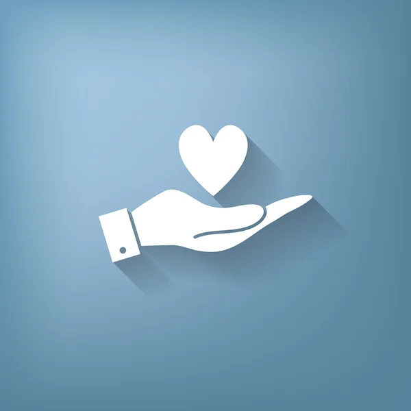 Hand met een hartsymbool — Stockvector