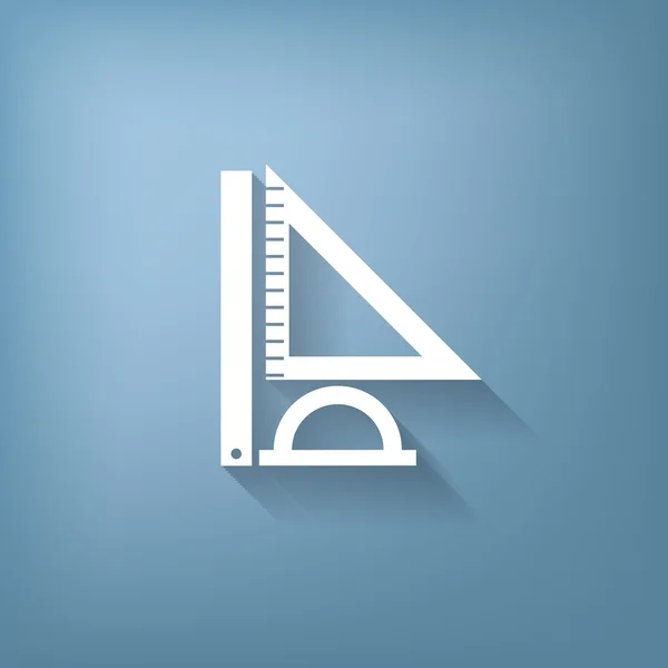 Gradenboog, liniaal, driehoek — Stockvector