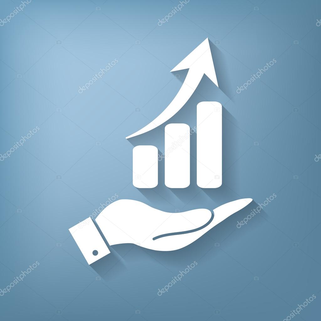 Hand holding a chart diagram figure