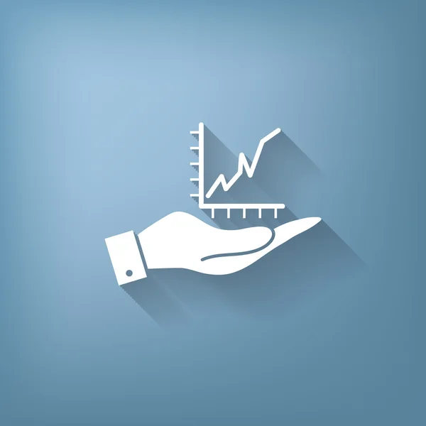 Hand som håller ett diagram diagram figur — Stock vektor