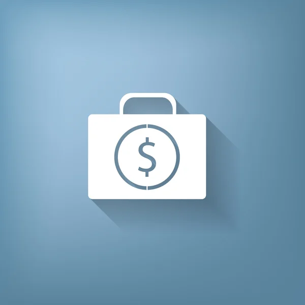 Suitcase with money icon — Stock Vector