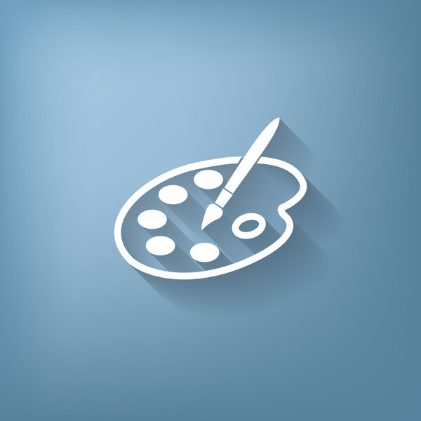 Палитра с кистью. Символ искусства
