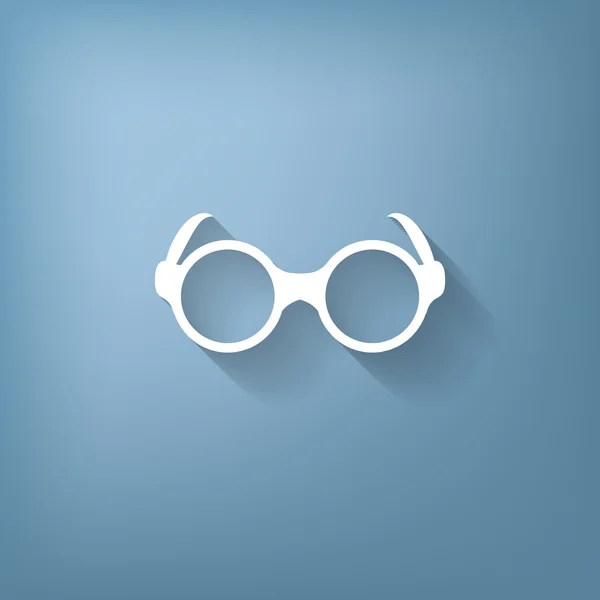 Icône de lunettes sur bleu — Image vectorielle