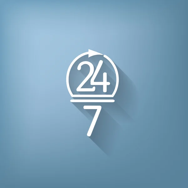 Tegn 24 7 ikon – Stock-vektor