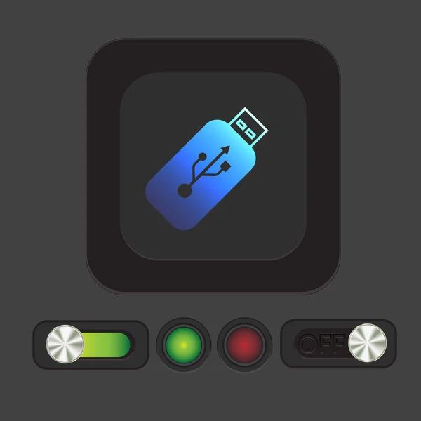 USB flash pictogram schijf — Stockvector