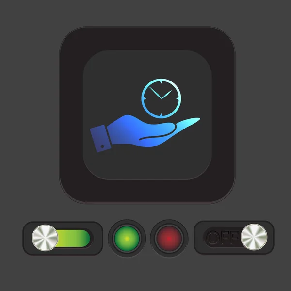 Hand met een klok, pictogram watch — Stockvector