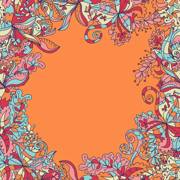 Patrón floral de onda dibujado a mano abstracto — Archivo Imágenes Vectoriales