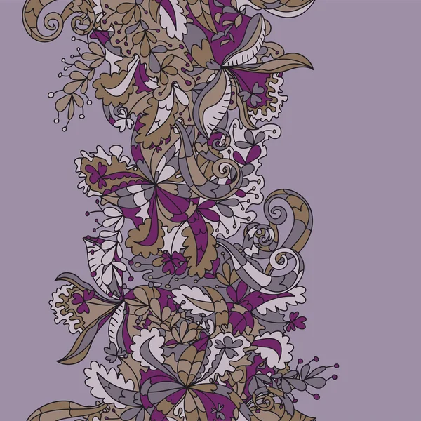 Astratto disegno floreale ondulato disegnato a mano — Vettoriale Stock