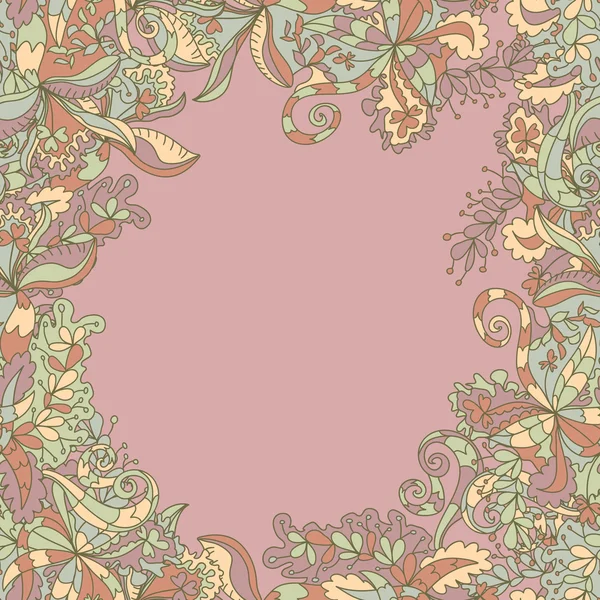 Patrón floral de onda dibujado a mano abstracto — Vector de stock