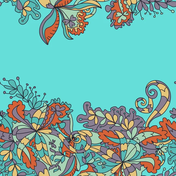 Abstrato padrão floral onda desenhada à mão —  Vetores de Stock